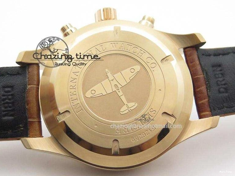 MIROTIME 0520 Youthful Pilot Chrono RG 3878 Gray Dial on Light Brown Leather Strap A 7394